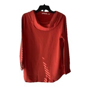 Soft Surroundings Cowl Neck Long Sleeve Blouse Petite M Casual Fall Careerwear